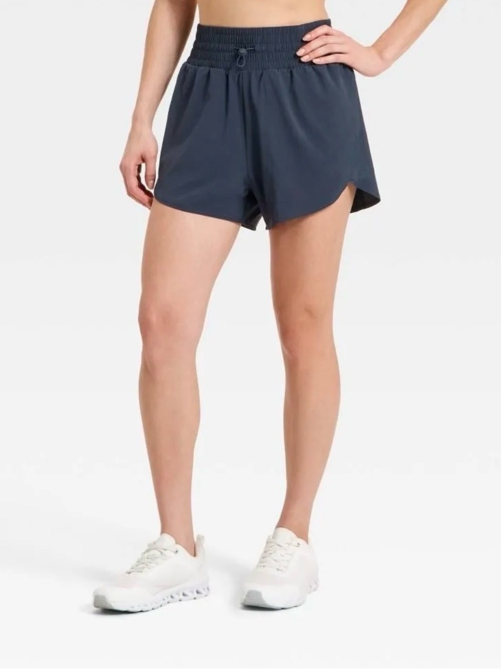 all in motion Dark Navy Smocked-Waist Athletic Shorts